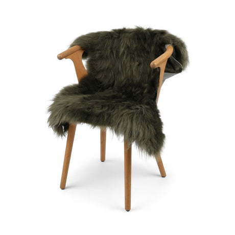 Tibetaanse Schapenvacht | Rechte Wol | Groen/Bruin | 100x60 cm Heggengroen