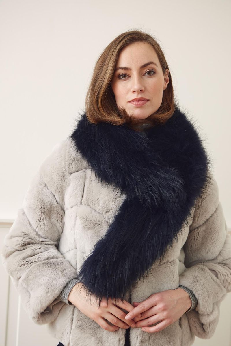Klara Luxe Kraag Middernacht Blauw