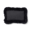 Wollen Kussen | LW rand | 52x52 cm | 34x52 cm Houtskool/Zwart