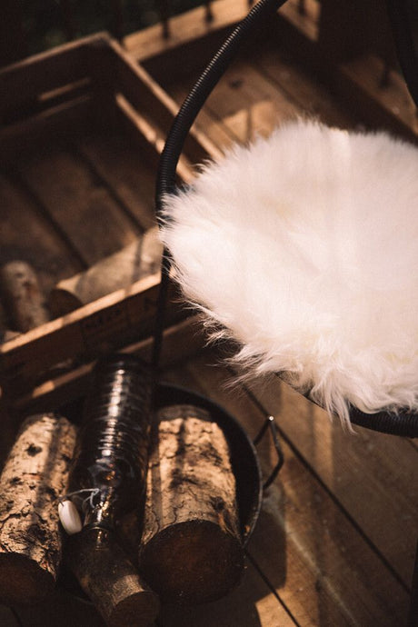 Stoel Cover Premium | Langharig | Nieuw Zeeland | Ø34cm Ivoor