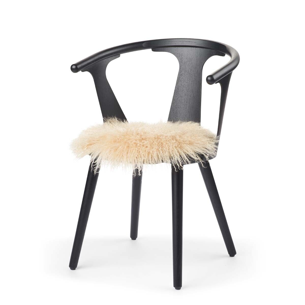 Curly Schapenvacht Stoel Cover | Ø38 cm Licht Honing
