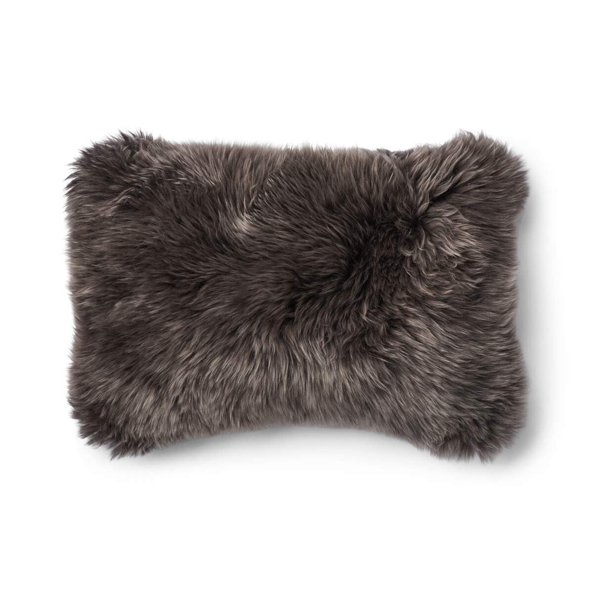 Eenzijdig Schapenvacht Kussen | LW | 52x52 cm | 34x52 cm Kilberry Fir-Donkergroen/Walnoot