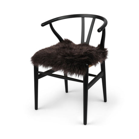 Schapenvacht Stoel Cover | Langharig | 40x40 cm Chocolade