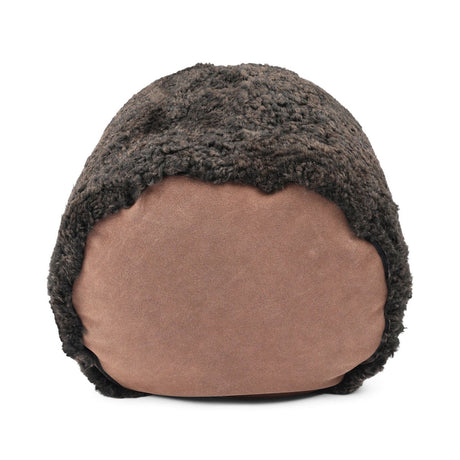 Kortharige Curly Schapenvacht Poef Chocolade