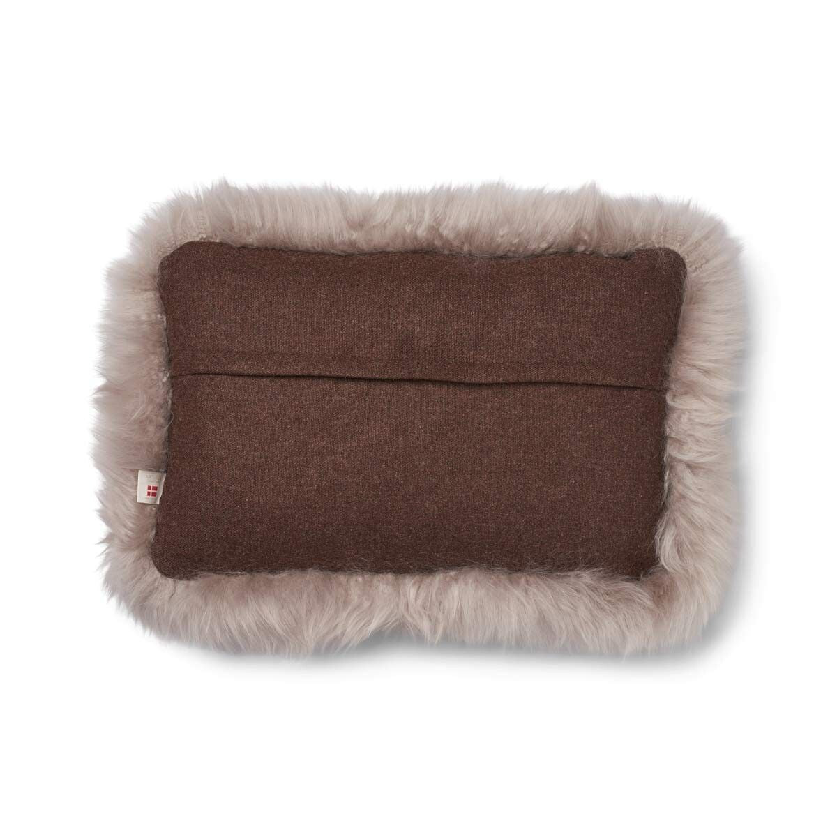 Wollen Kussen | LW rand | 52x52 cm | 34x52 cm Bruin/Duif