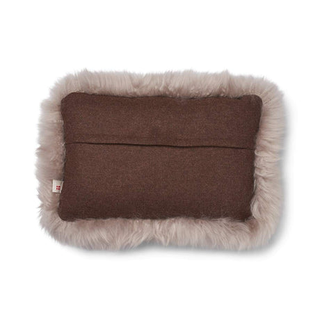 Wollen Kussen | LW rand | 52x52 cm | 34x52 cm Bruin/Duif