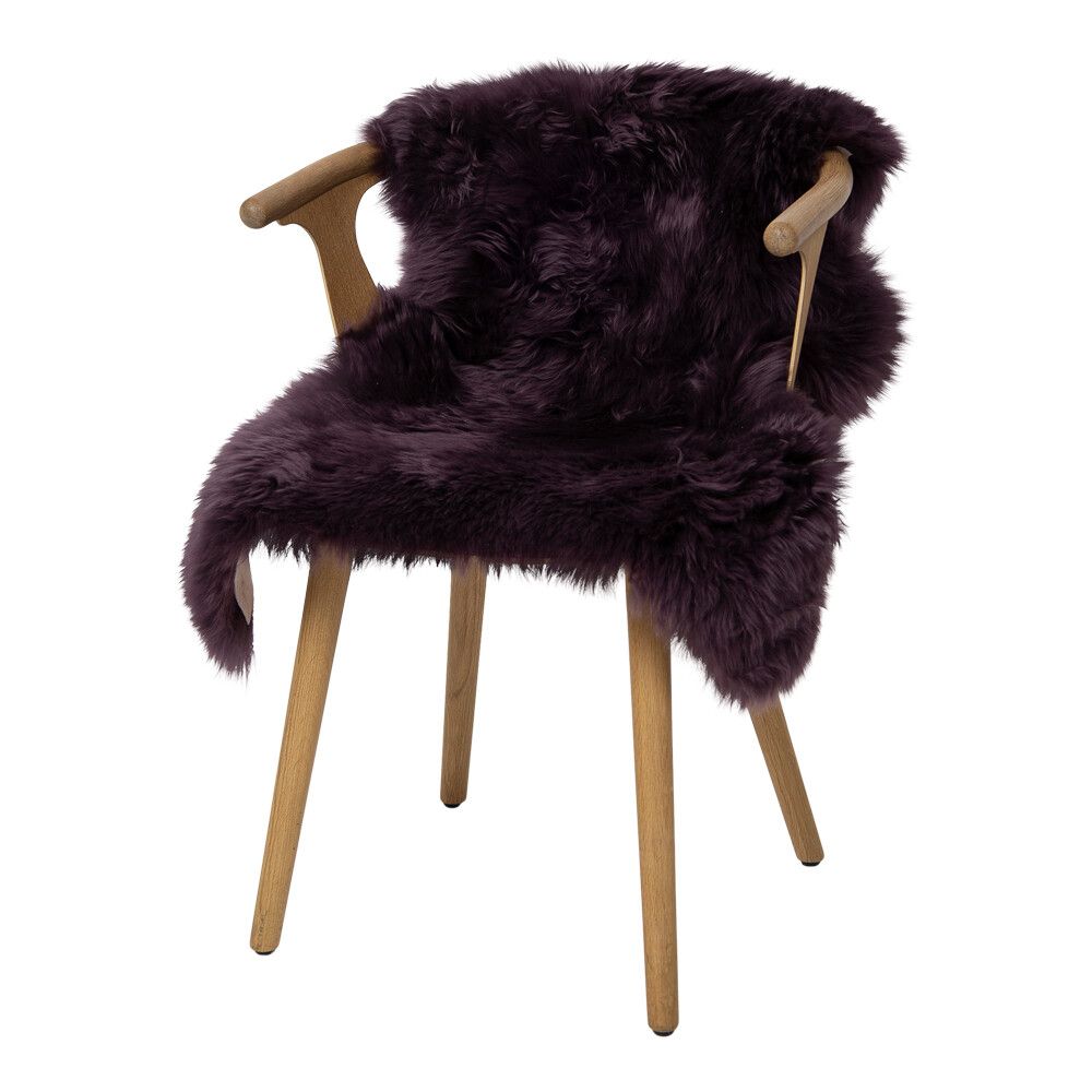 Merino Schapenvacht | Nieuw- Zeeland | Langharig | 100 cm Aubergine