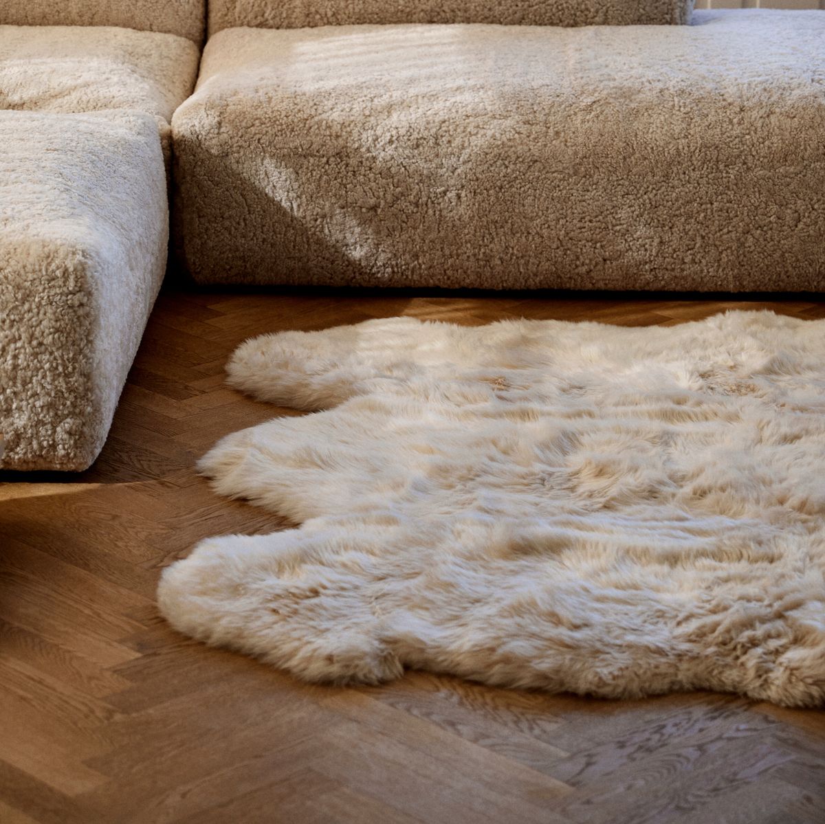 Nieuw- Zeelandse schapenvacht | Langharig | Zesdubbel Kleed 180x162 cm Zwart