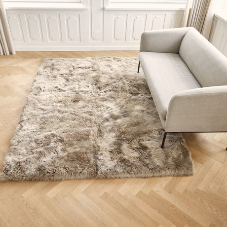 Langharig Schapenvacht Design Kleed Zwart