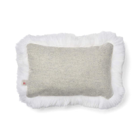 Langharig Schapenvacht Kussen | 52x52 cm | 34x52 cm Zilver/Ivoor