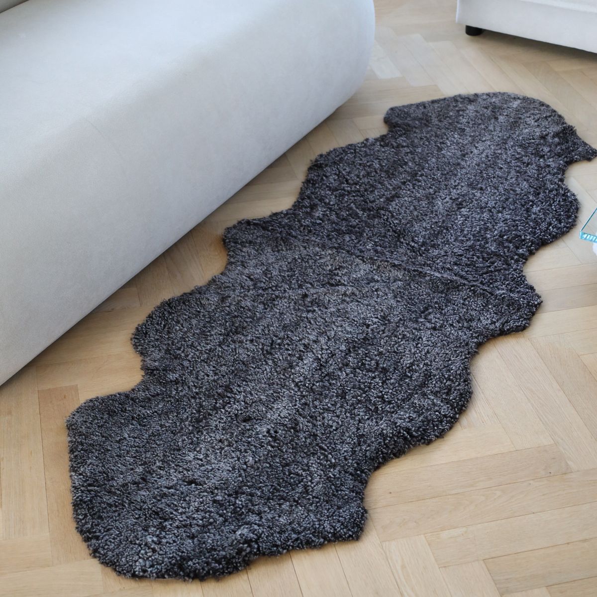 Dubbele Nieuw- Zeelandse schapenvacht | Kortharig | 180 cm Antraciet Grijs