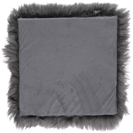 Langharig Schapenvacht Stoel Kussen | Met Vulling | 37x37 cm Staal Grijs