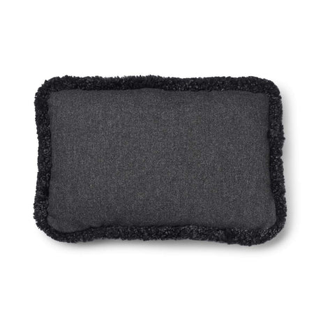Kortharig Schapenvacht Kussen | KW rand | 52x52 cm | 34x52 cm Houtskool/Antraciet