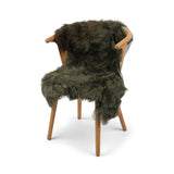 Tibetaanse Schapenvacht | Rechte Wol | Groen/Bruin | 100x60 cm