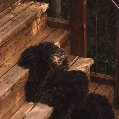 Eco Lamsvacht | Engeland Natuurlijk | 90x60 cm Natuurlijk donkerbruin