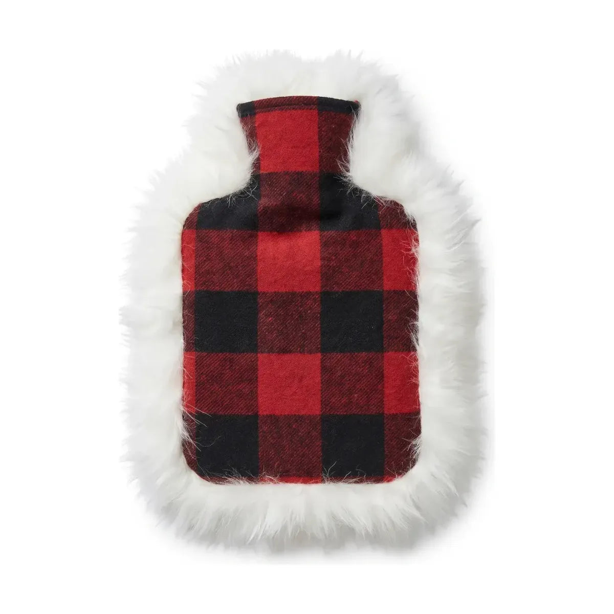 Schapenvacht en Wol Kruik | 36x27 cm Rob Ray Tartan Rood/Ivoorwit