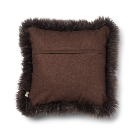 Wollen Kussen | LW rand | 52x52 cm | 34x52 cm Bruin/Walnoot