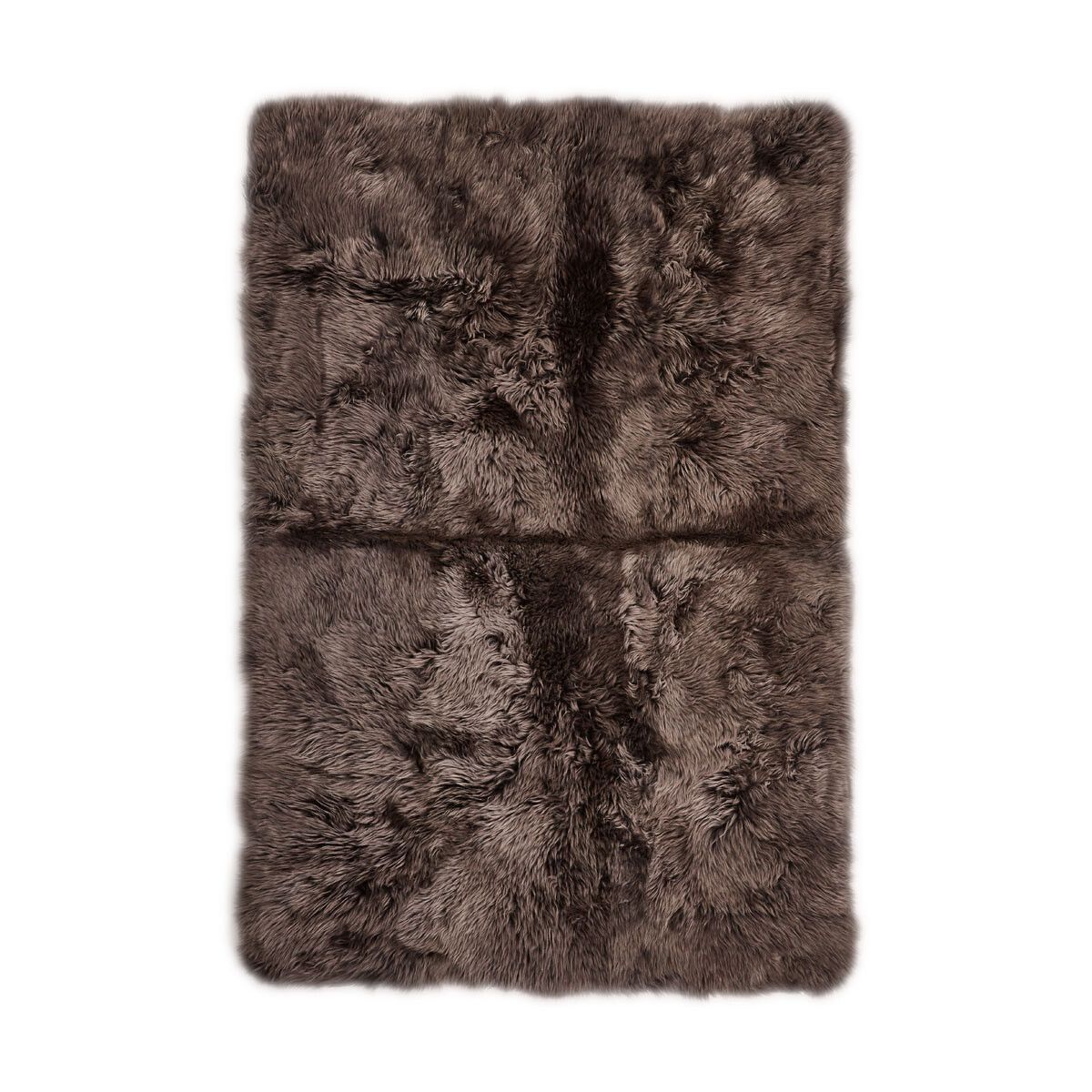 Langharig Schapenvacht Design Kleed Walnoot bruin