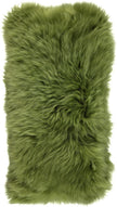 Langharig Schapenvacht Kussen | 28x56 cm Boomtop Groen