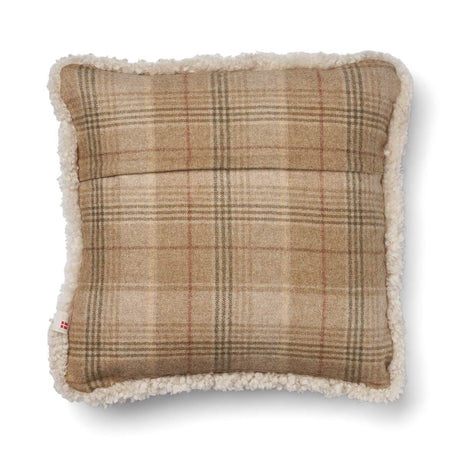Schapenwol Kussen | Dubbelzijdig | KW rand | 52x52 cm Zand-Beige/Parel