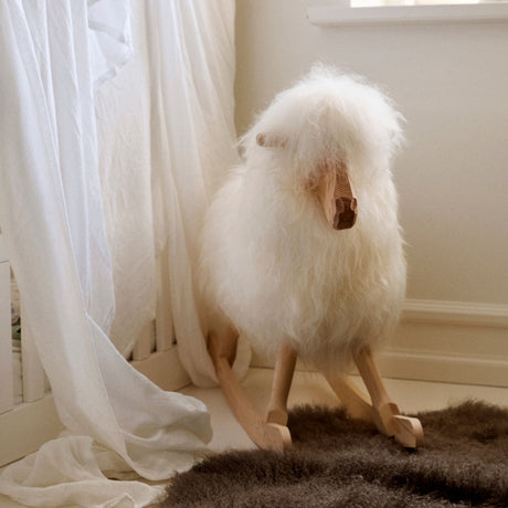 Schommelschaap | IJsland Langharig | L85xW25xH60 cm Natuurlijk Zwart