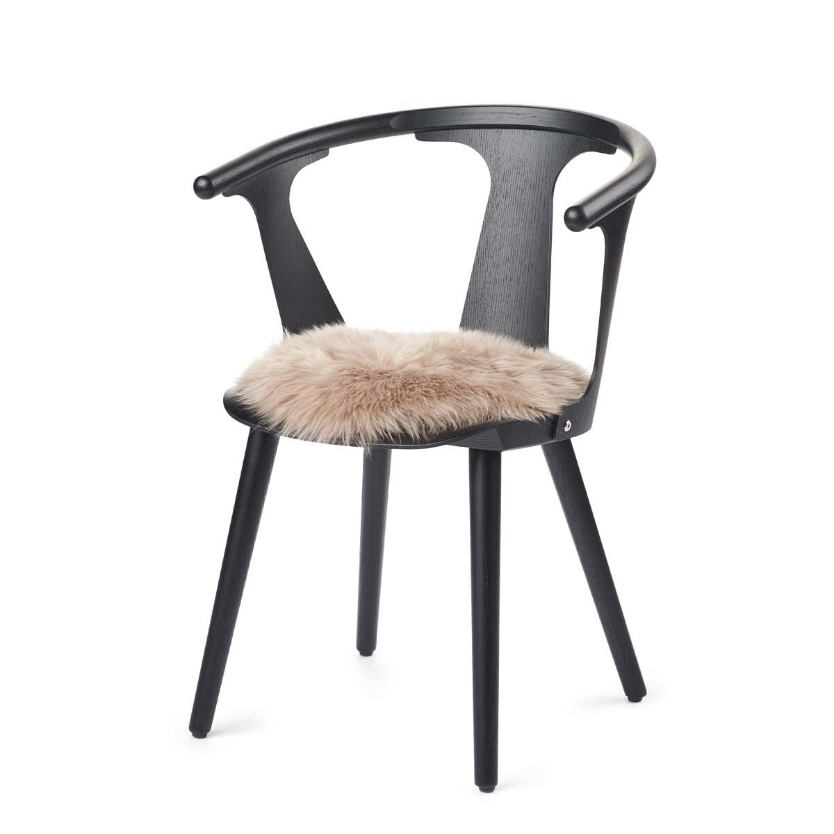 Langharige Schapenvacht Stoel Cover | Ø38 cm Warm zand