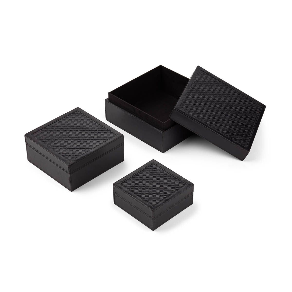 Geweven doosset | Set van 3 | vierkant