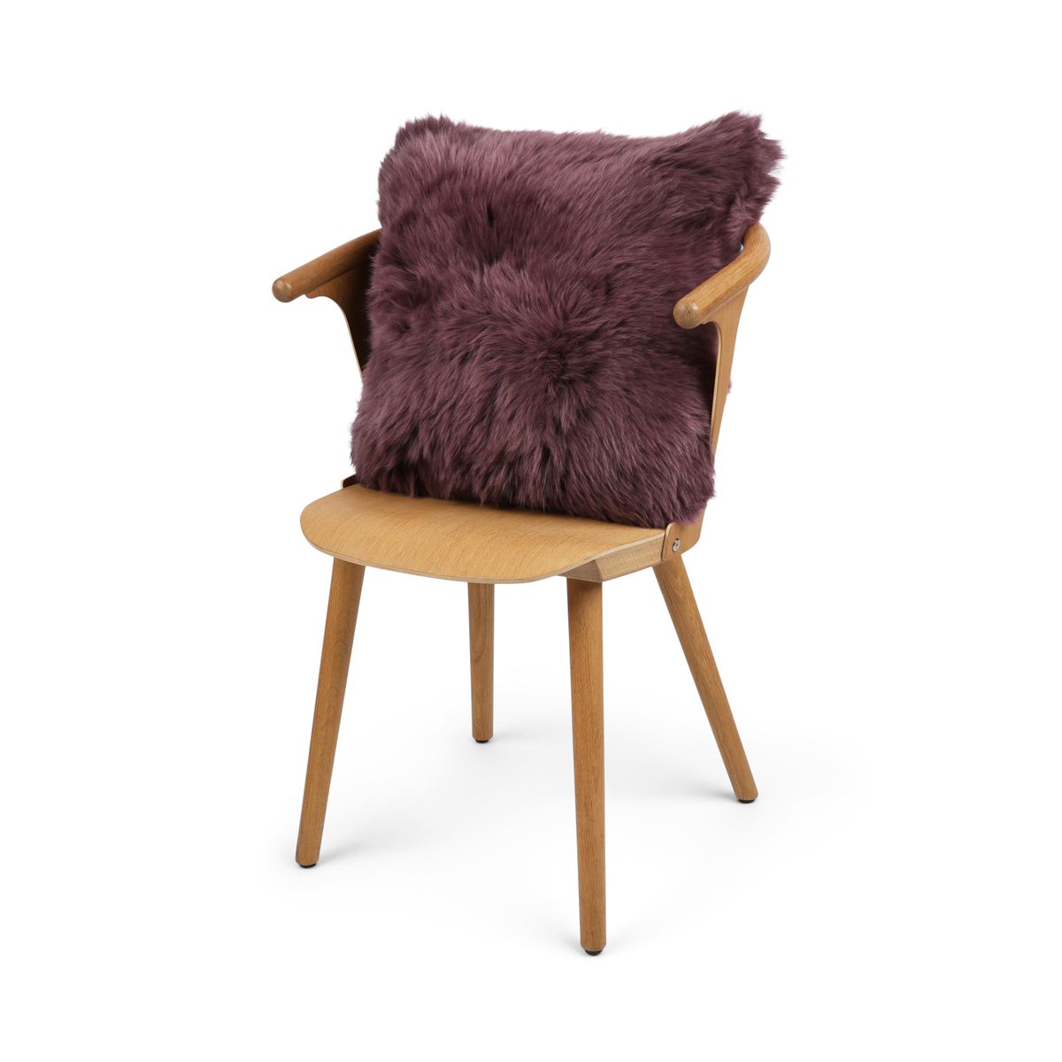 Schapenvacht Kussen | Langharig | Nieuw- Zeeland | 50x50 cm Aubergine