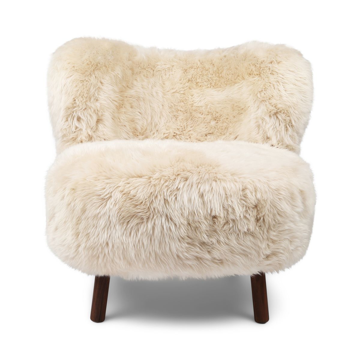 Ethan Puffy Loungestoel | Langharige Schapenvacht Linnen
