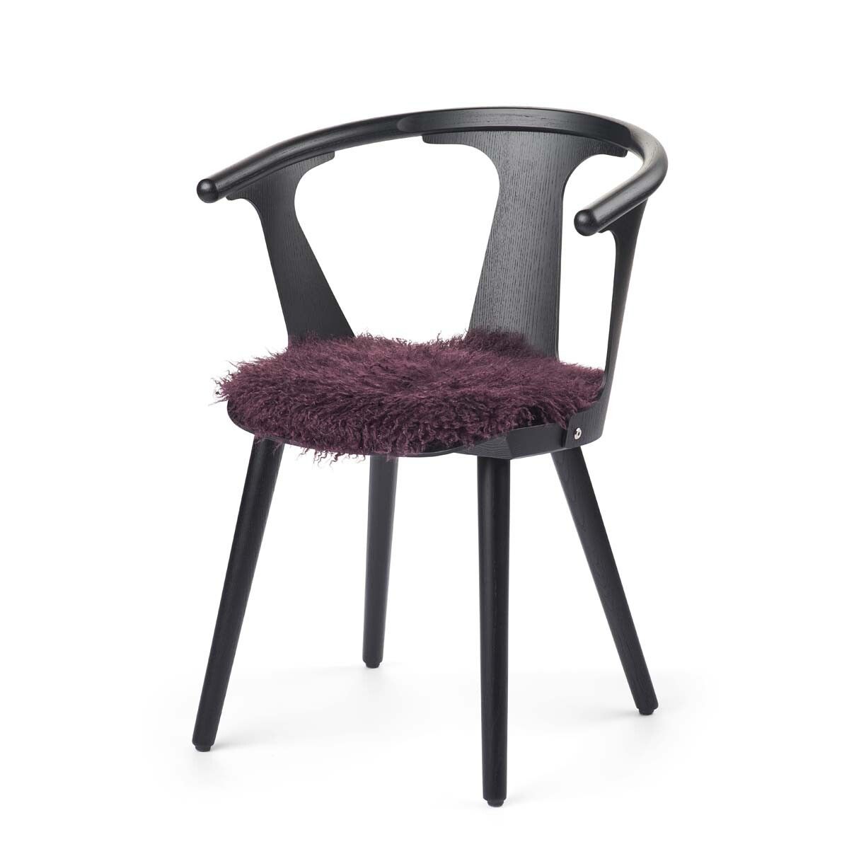 Curly Schapenvacht Stoel Cover | Ø38 cm Aubergine