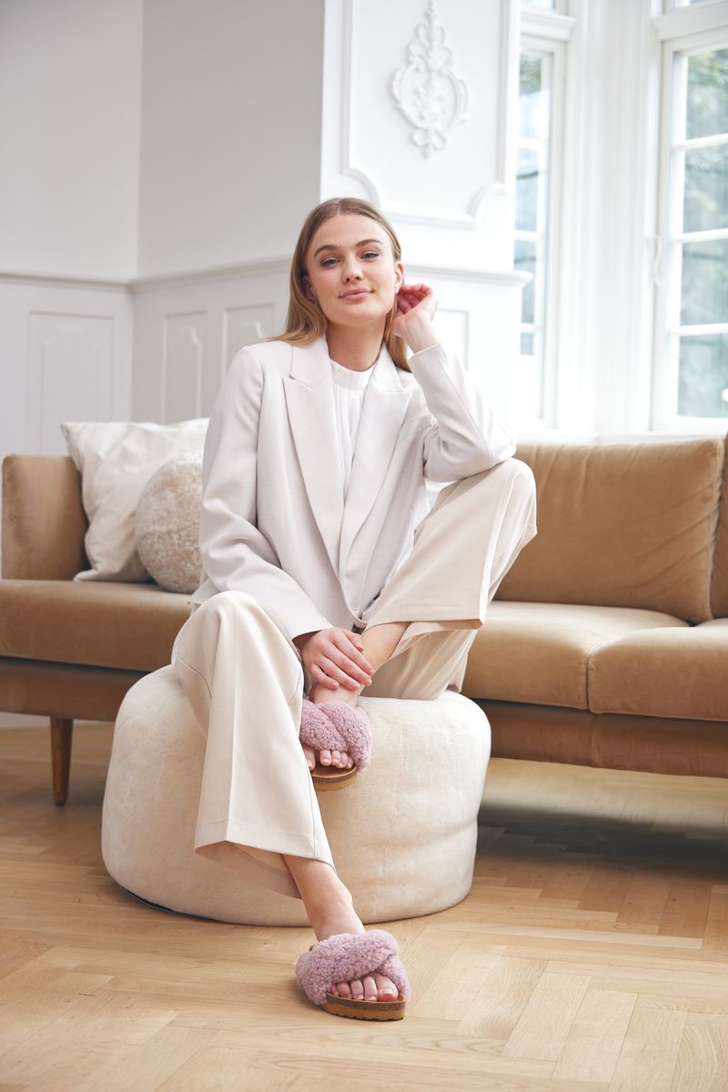 Lilly Cross Slipper Roze Paars