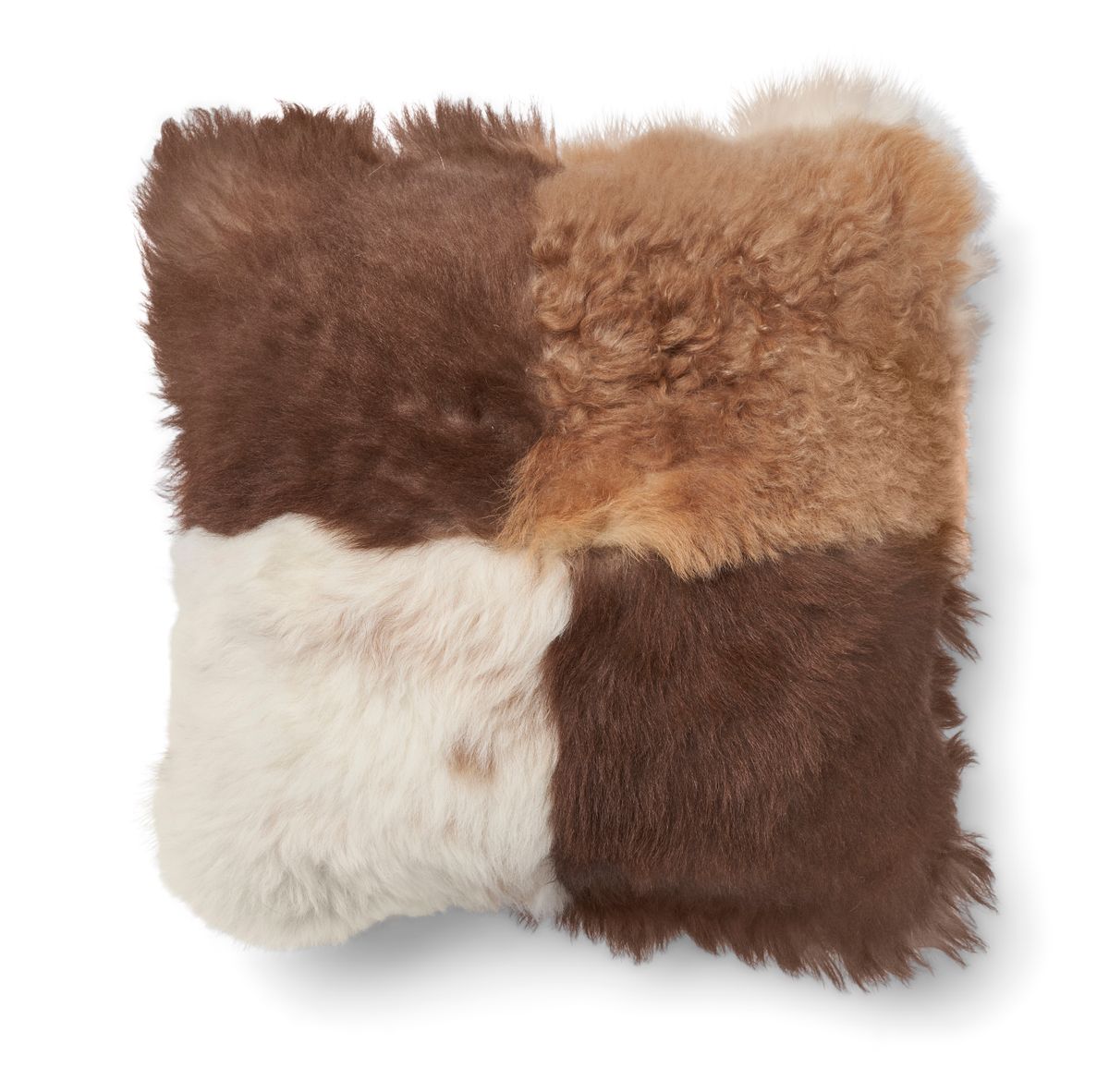 Toscana Lam Kussen | Dubbelzijdig Bruin/Beige mix