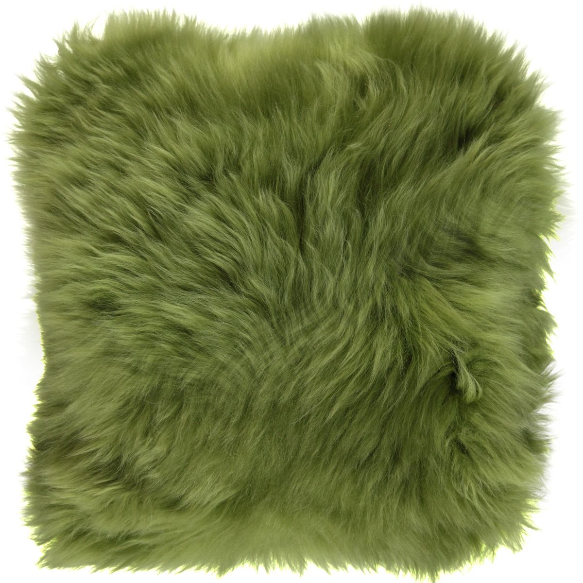 Langharig Schapenvacht Kussen | 35x35 cm Boomtop Groen