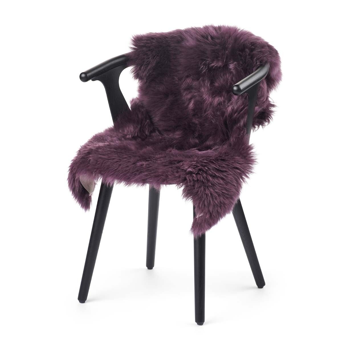 Premium | Nieuw- Zeelandse schapenvacht | Langharig | 90 cm Aubergine