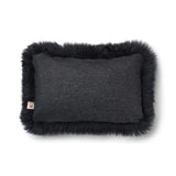 Langharig Schapenvacht Kussen | 52x52 cm | 34x52 cm Houtskool/Zwart