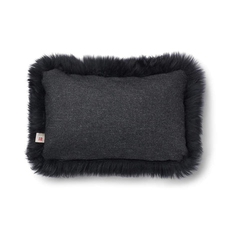 Langharig Schapenvacht Kussen | 52x52 cm | 34x52 cm Houtskool/Zwart
