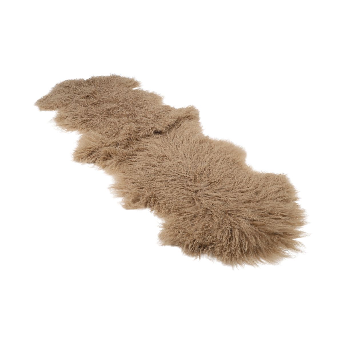 Dubbele Tibetaanse Schapenvacht | 150x55 cm Warm zand