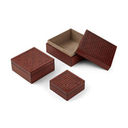 Geweven doosset | Set van 3 | vierkant