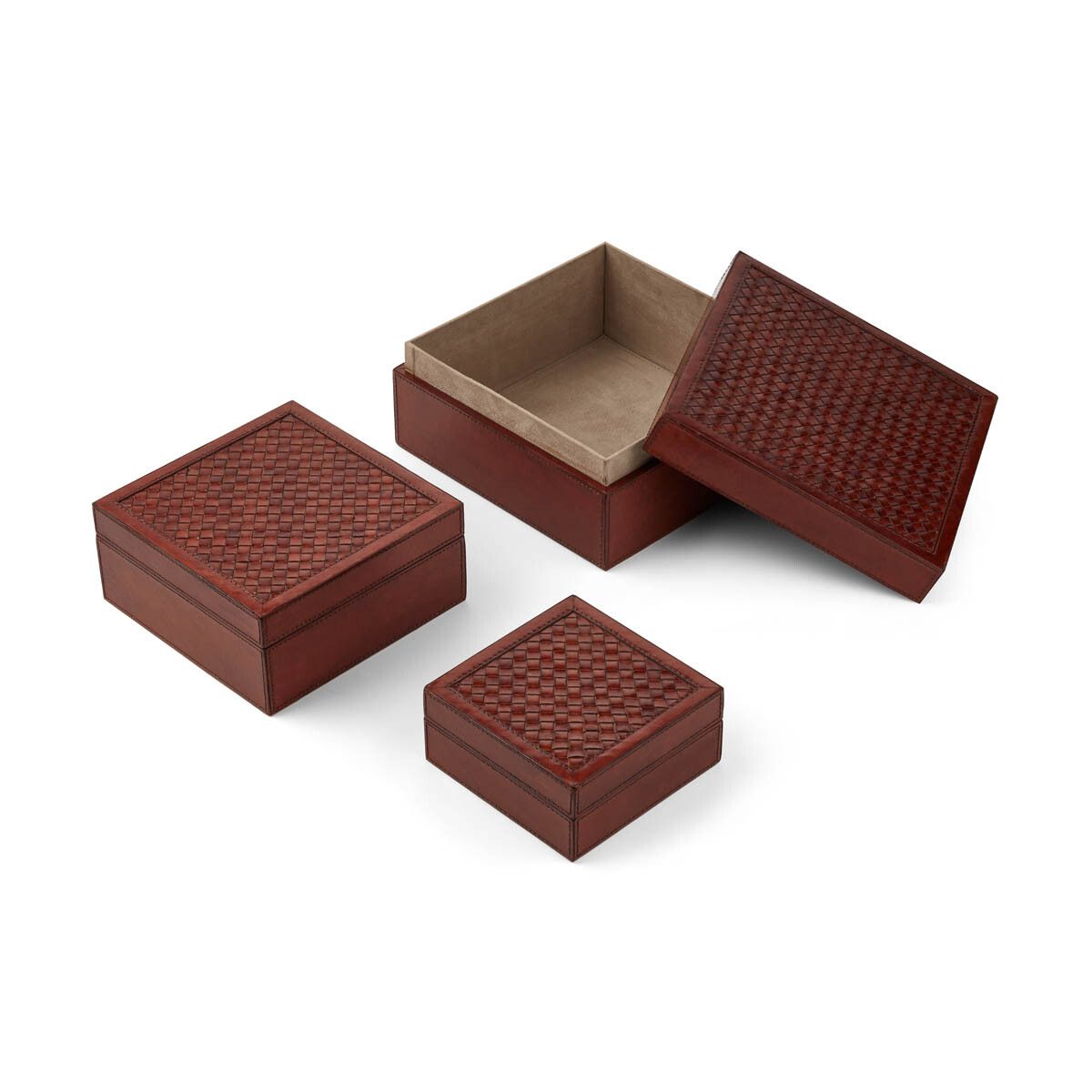 Geweven doosset | Set van 3 | vierkant