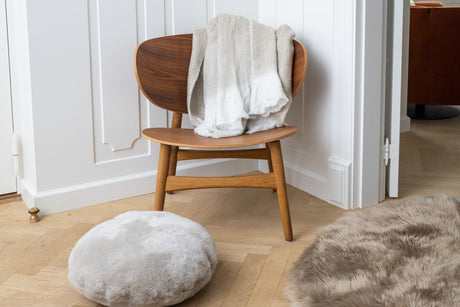 Langharig Schapenvacht Design Vloerkleed | Ø180 cm | Ø250 cm Taupe