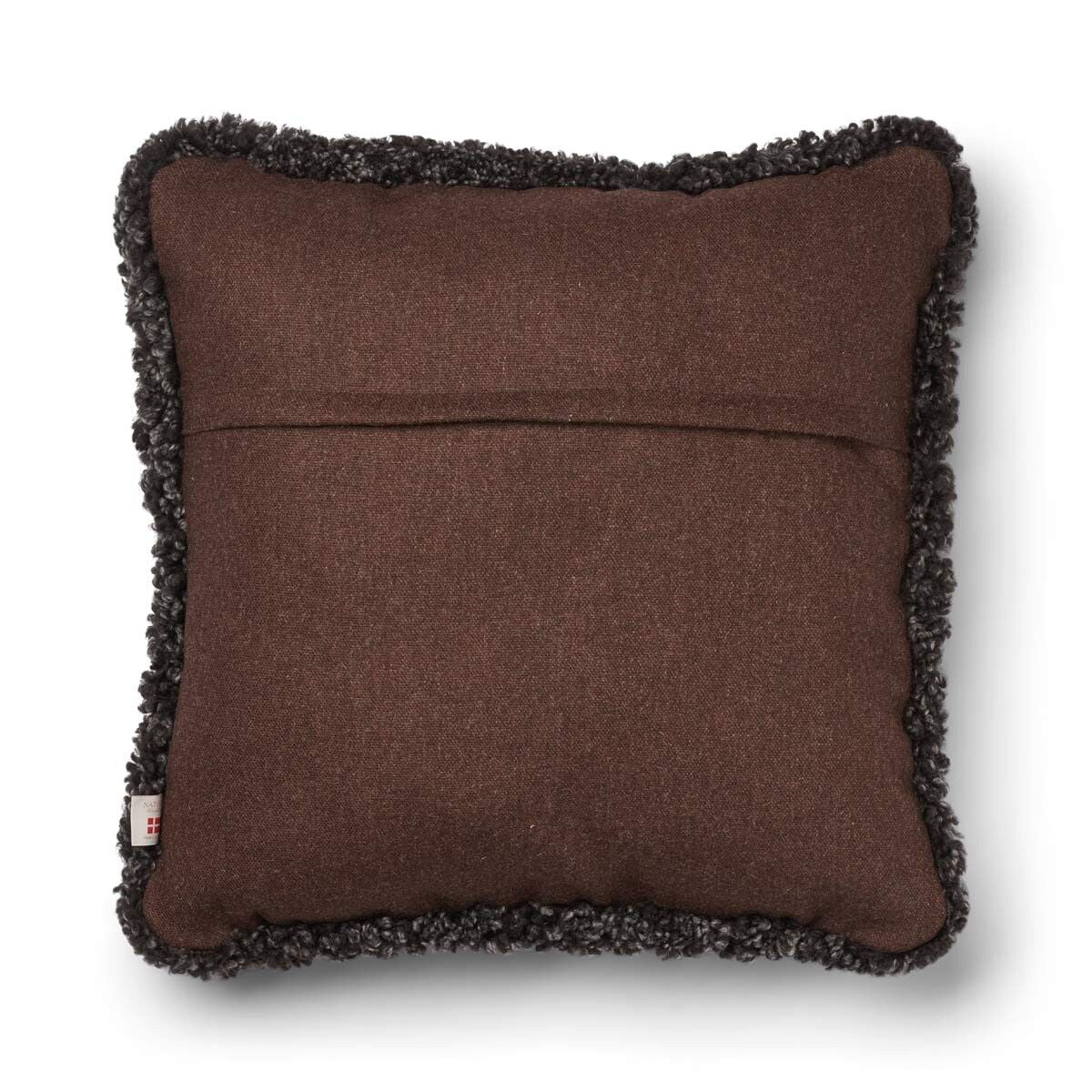 Kortharig Schapenvacht Kussen | KW rand | 52x52 cm | 34x52 cm Bruin/Cappuccino
