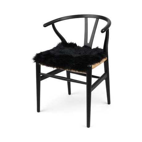 Schapenvacht Stoel Cover | Langharig | 40x40 cm Zwart