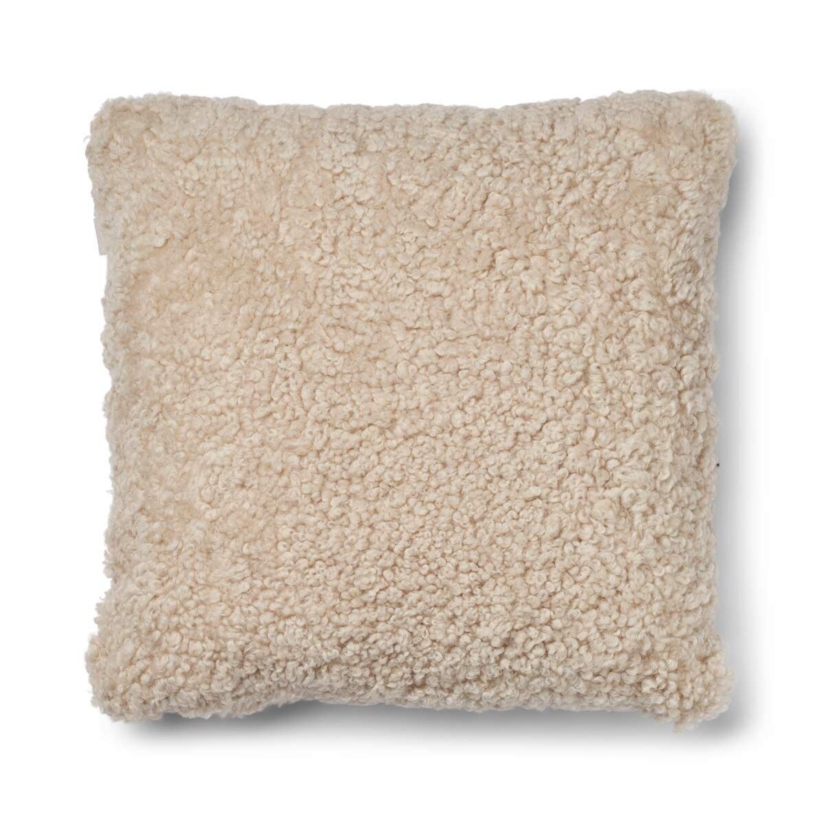 Eenzijdig Schapenvacht Kussen | KW | 52x52 cm | 34x52 cm Zand-Beige/Parel