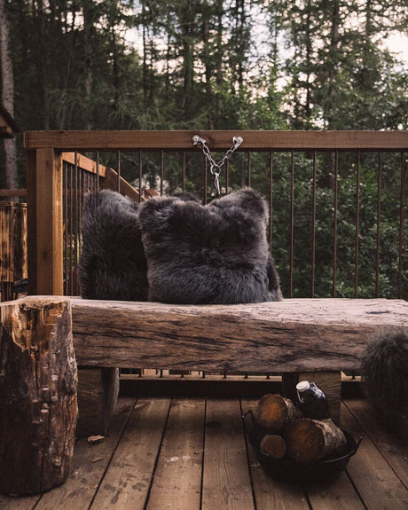 Schapenvacht Kussen | Langharig | Nieuw-Zeeland | 40x40 cm Walnoot bruin