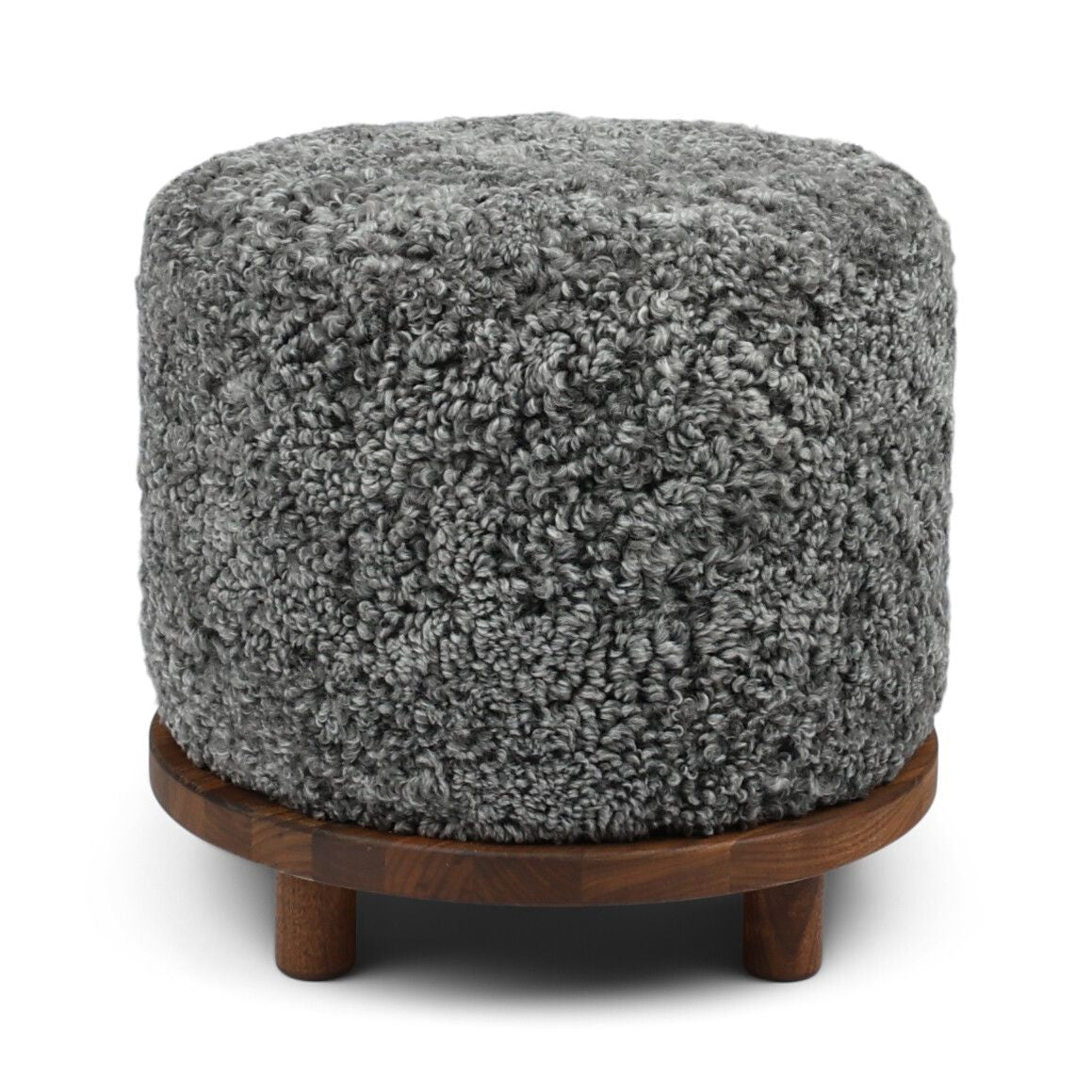 Simon Poef | Kortharige Schapenvacht | D46xH42 cm Grafiet