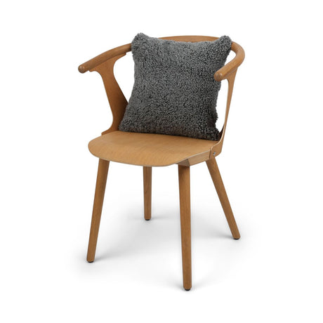 Schapenvacht Kussen | Kortharig | Nieuw- Zeeland | 40x40 cm Scandinavië Lichtgrijs