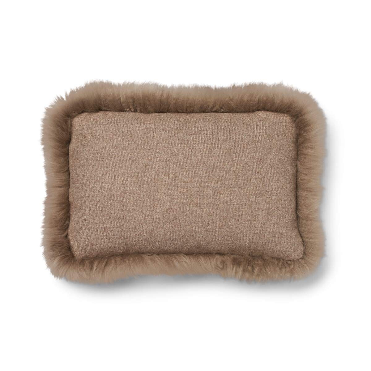 Wollen Kussen | LW rand | 52x52 cm | 34x52 cm Beige/Taupe