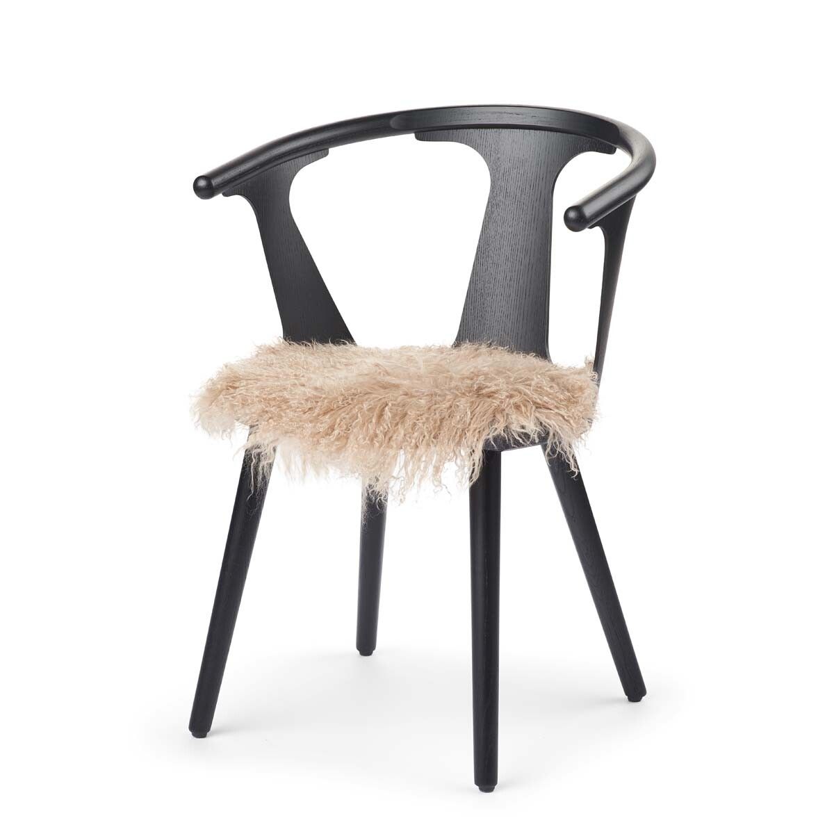 Curly Schapenvacht Stoel Cover | Ø38 cm Warm zand