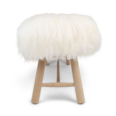 Theo Bijzet Bank | IJslandse Schapenvacht | Eikenhouten poten Off White