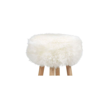 Premium Seat Cover | Long Wool | New Zealand | Ø34cm Ivoor